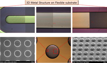 3D Metal Stucture on Flexible substrate 예제 그림